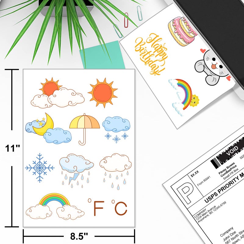 BESTEASY Sticker Paper, BESTEASY 8.5" x 11" Full Sheet Label Stickers for Laser Inkjet Printer, Self Adhesive Printer Paper Shipping Labels, White Matte Mailing Label Stickers (100 Sheets,100 Labels) - Image 3